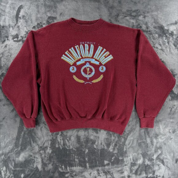 Genius Other - Genius Sweatshirt Men L/XL Detroit High School Mumford Mustangs Vintage 80's